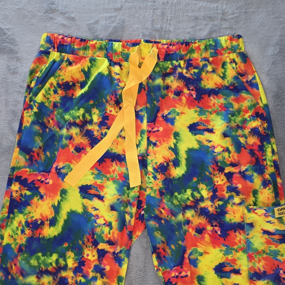 Danger Scrubs Unisex‎ Large Colorful Pants Medical Nursing Unique Statement Fun